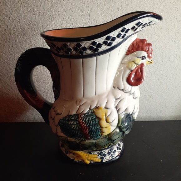 GORGEOUS VTG CBK Ceramic 8" Rooster Pitcher. - Picture 6 of 14